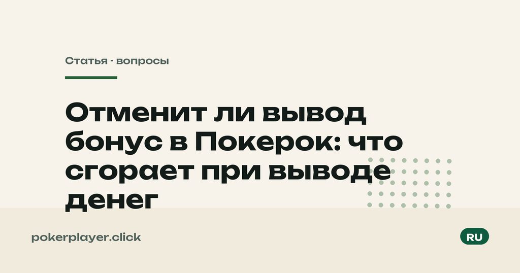 Вывод и бонус
